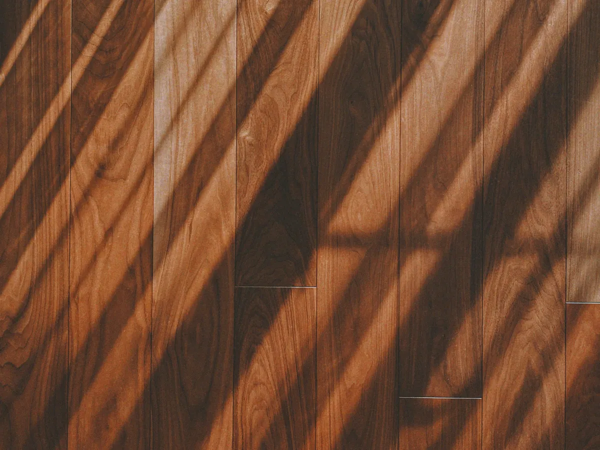 Timber floor with a stained finish