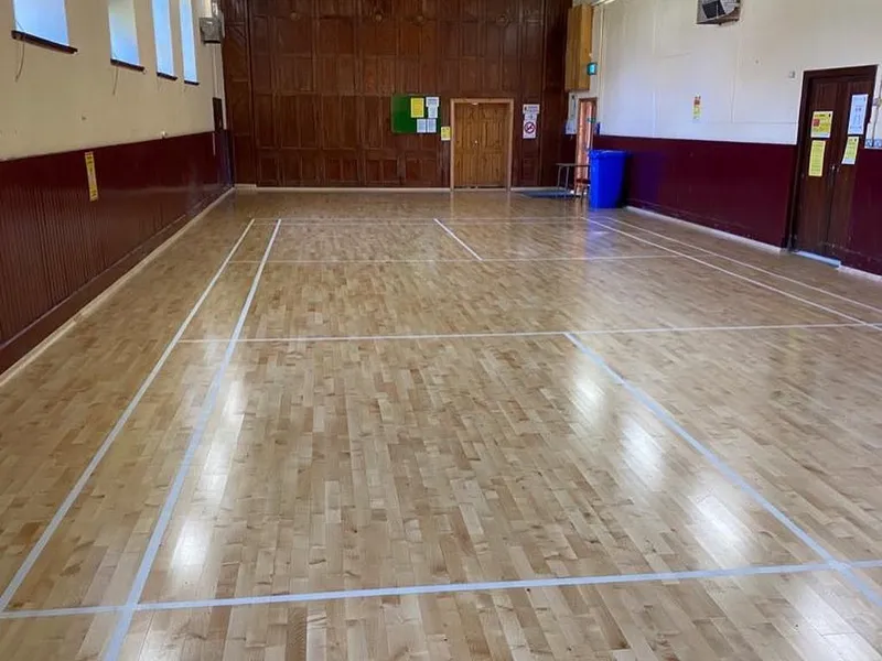Large indoor timber sports floor